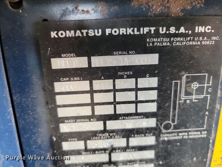 image for item LD9114 Komatsu MPF15 forklift