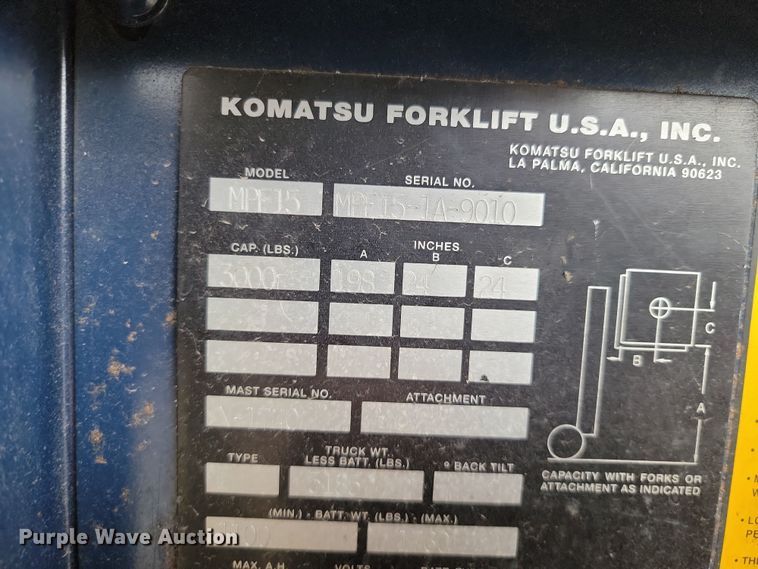 image for item LD9115 Komatsu MPF15 forklift
