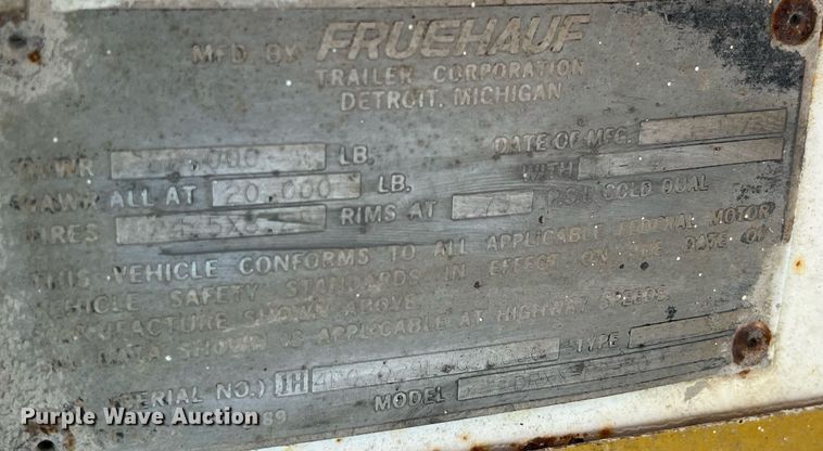 image for item LE9004 1989 Fruehauf  DRXX-M2-30 end dump trailer