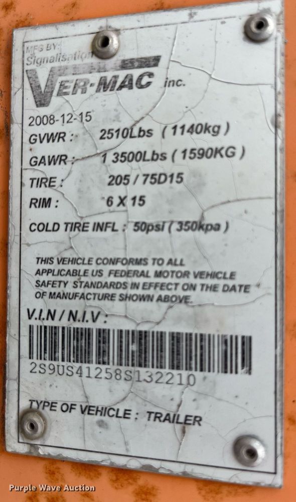 image for item LE9008 2008 Ver-Mac message board trailer