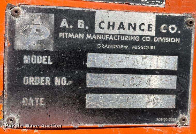 image for item LE9030 1979 A.B. Chance H/S hot stick utility trailer