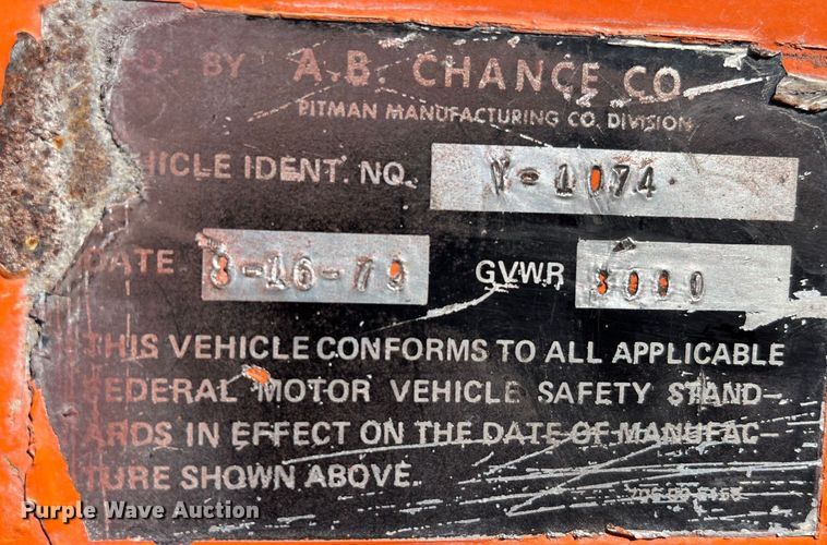 image for item LE9030 1979 A.B. Chance H/S hot stick utility trailer