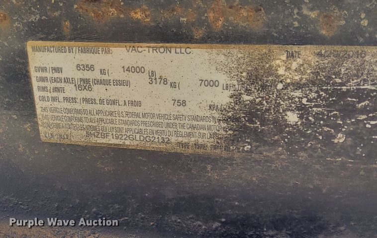 image for item LW9002 2016 Vermeer LP873SDT vacuum excavator