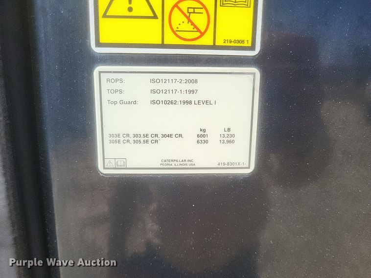 image for item MI9988 2014 Caterpillar 303.5E CR mini excavator