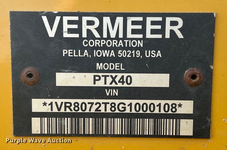 image for item MO9185 2016 Vermeer  PTX40 cable plow