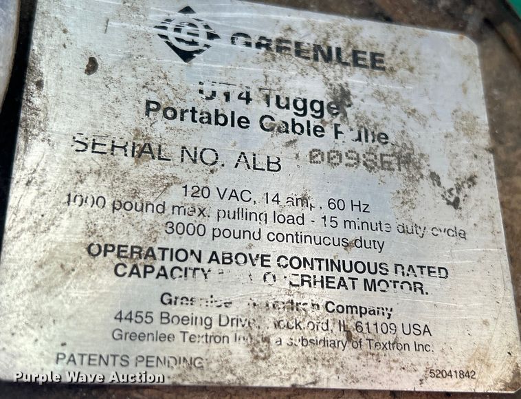 image for item MO9187 Greenlee UT4 Tugger cable puller