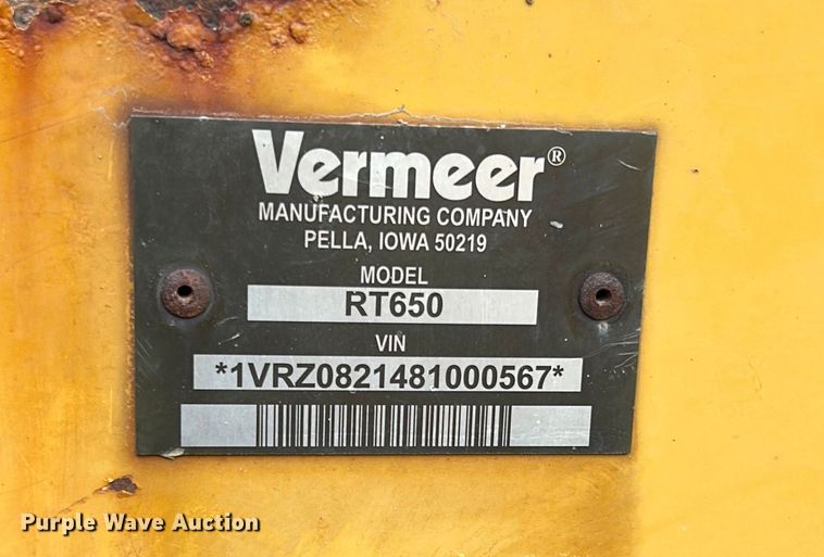 image for item MO9193 2008 Vermeer  RT650 trencher