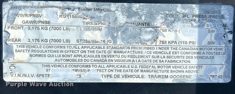 image for item NB9329 2018 PJ Trailers tilt deck equipment trailer