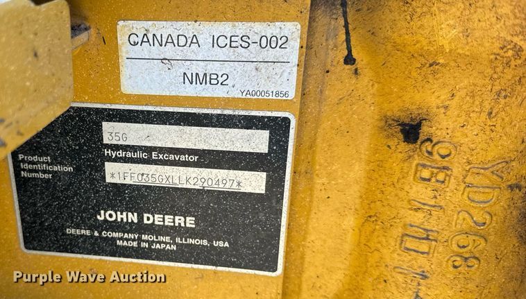 image for item NF9294 2020 John Deere  35G mini excavator