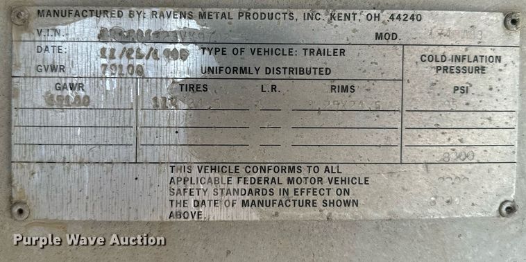 image for item NF9368 1997 Ravens flatbed trailer