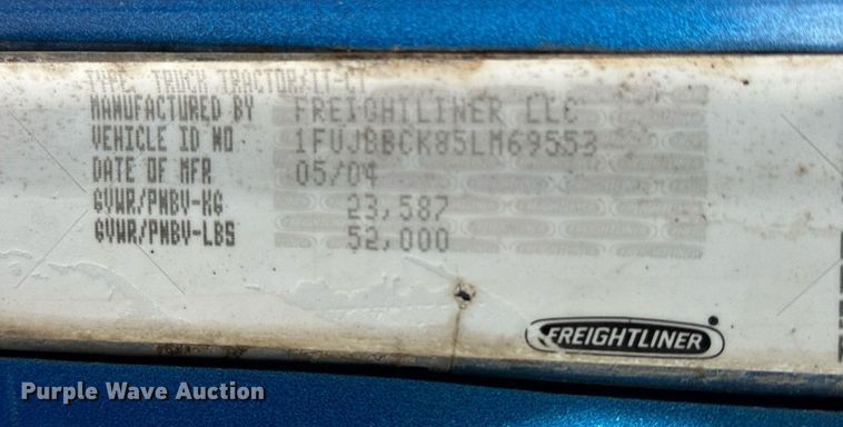 image for item NU9467 2005 Freightliner  Century Class S/T dump truck