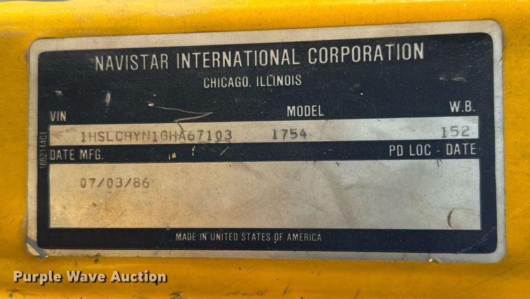 image for item NU9468 1986 International  S1700 dump truck