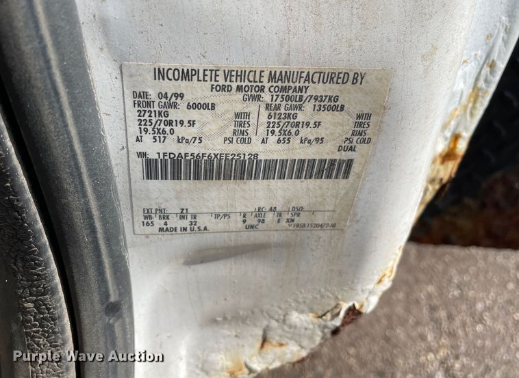 image for item OG9814 1999 Ford F550 Super Duty XLT sewer rodder truck