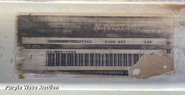 image for item OG9815 1996 International 8100 dump truck