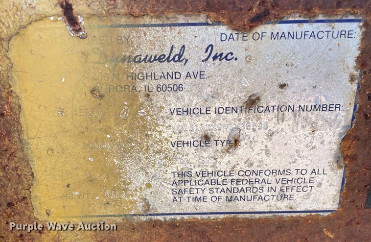 image for item OG9825 1998 Dynaweld equipment trailer