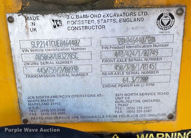 image for item OG9826 1997 JCB 214 Series 3 backhoe