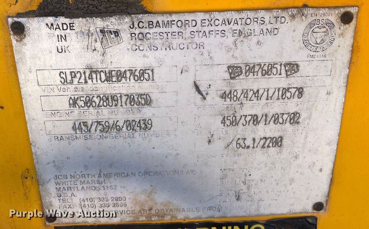 image for item OG9827 1998 JCB 214 Series 3 backhoe