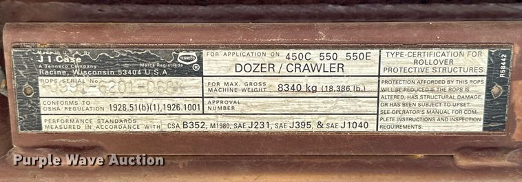 image for item OM9830 Case  550E Long Track  dozer