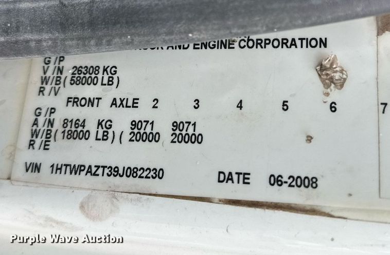 image for item OM9846 2009 International  7500 dump truck