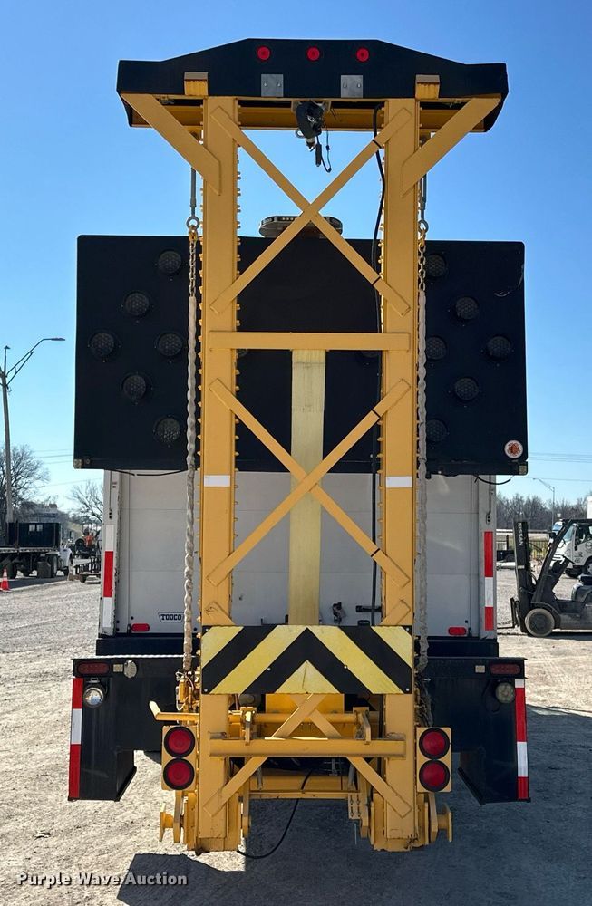 image for item OM9849 1999 International  4900 box truck with crash attenuator