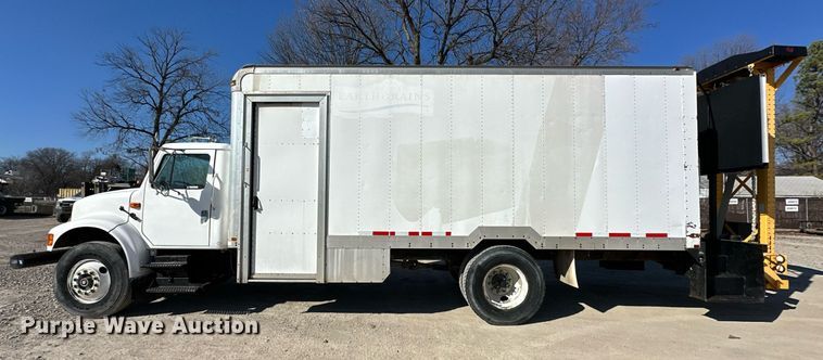 image for item OM9849 1999 International  4900 box truck with crash attenuator