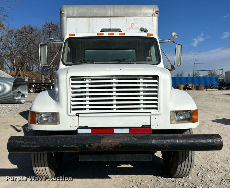 image for item OM9849 1999 International  4900 box truck with crash attenuator