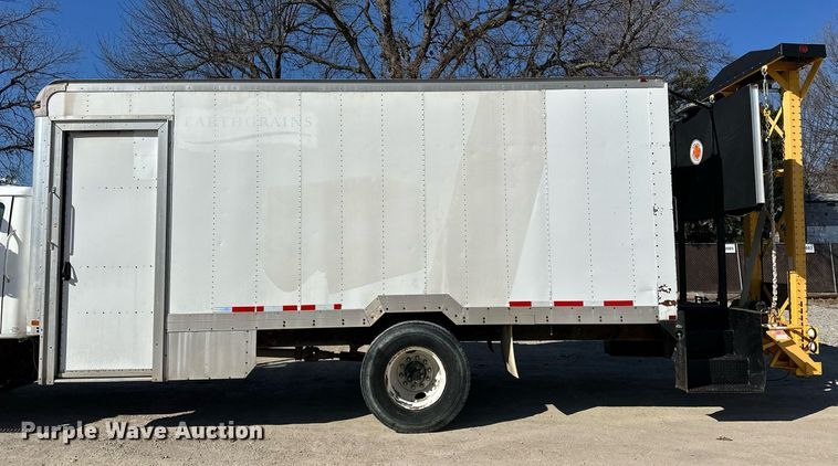 image for item OM9849 1999 International  4900 box truck with crash attenuator