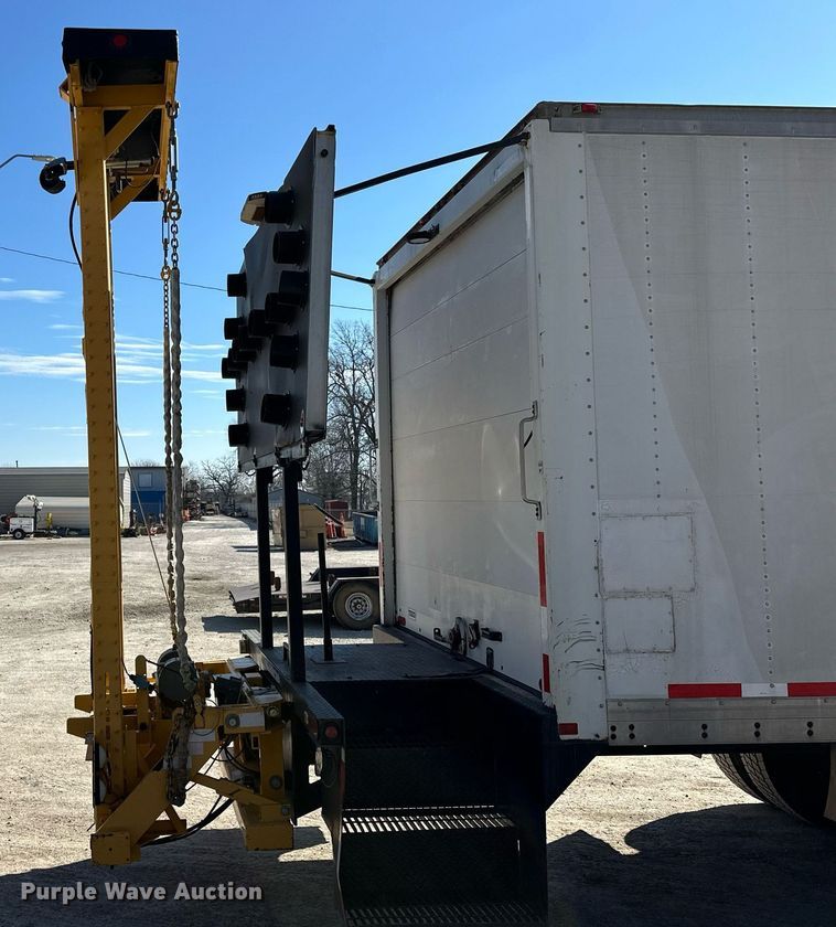 image for item OM9849 1999 International  4900 box truck with crash attenuator