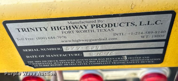 image for item OM9849 1999 International  4900 box truck with crash attenuator