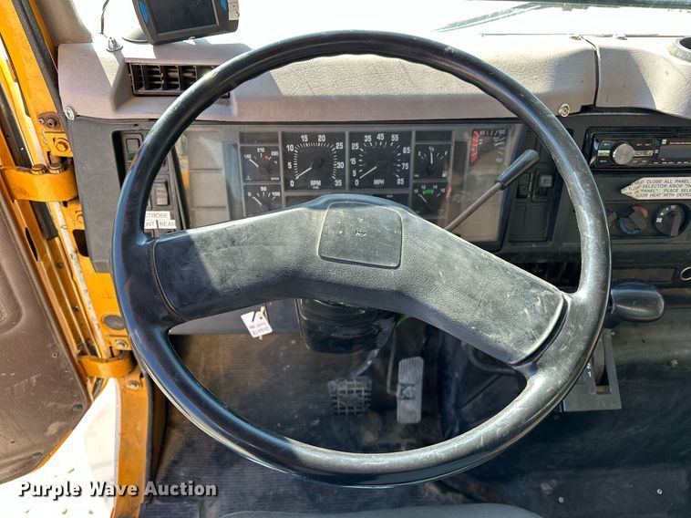 image for item OM9849 1999 International  4900 box truck with crash attenuator