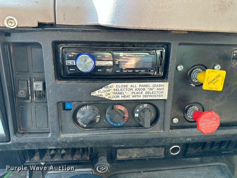 image for item OM9849 1999 International  4900 box truck with crash attenuator