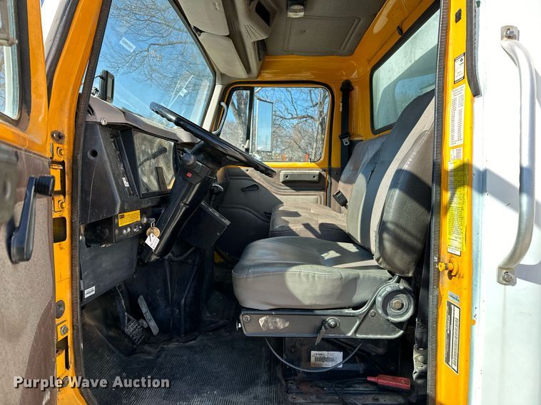 image for item OM9849 1999 International  4900 box truck with crash attenuator