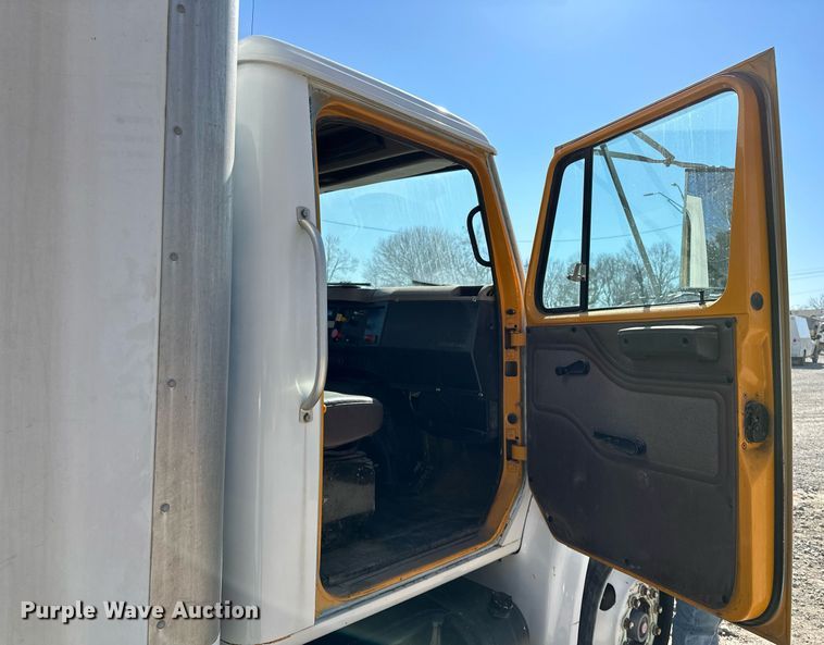 image for item OM9849 1999 International  4900 box truck with crash attenuator