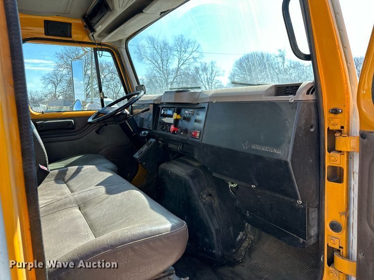 image for item OM9849 1999 International  4900 box truck with crash attenuator