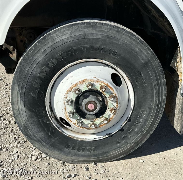 image for item OM9849 1999 International  4900 box truck with crash attenuator