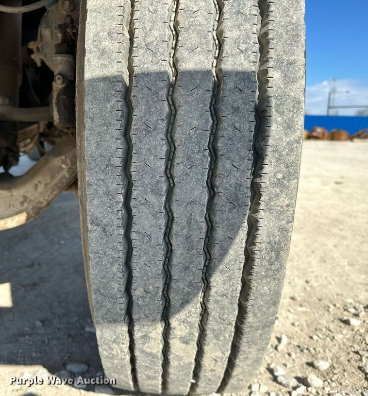 image for item OM9849 1999 International  4900 box truck with crash attenuator