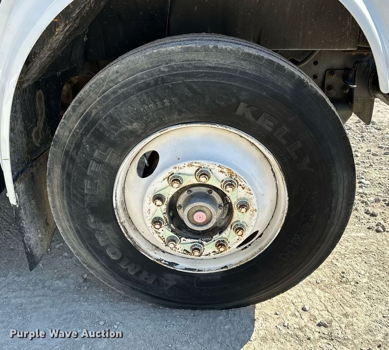 image for item OM9849 1999 International  4900 box truck with crash attenuator