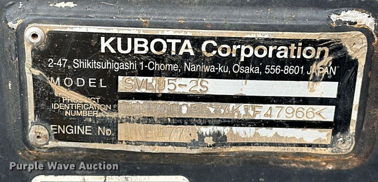 image for item OM9944 2019 Kubota SVL95-2S tracked skid steer loader