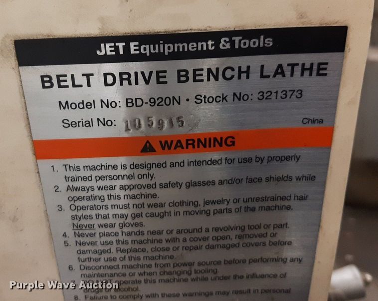 image for item DP2653  (2) Jet BD-920N metal lathes
