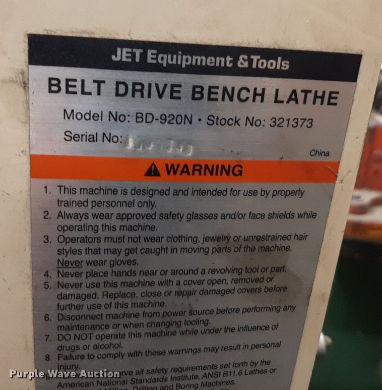 image for item DP2653  (2) Jet BD-920N metal lathes