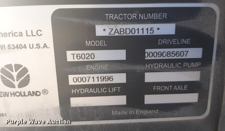 image for item DP2696 2011 New Holland T6020 tractor