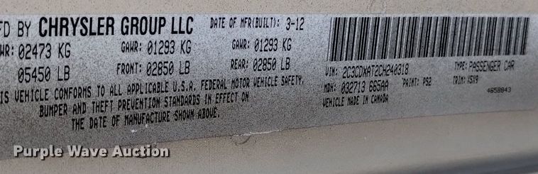 image for item DQ5999 2012 Dodge  Charger Police  