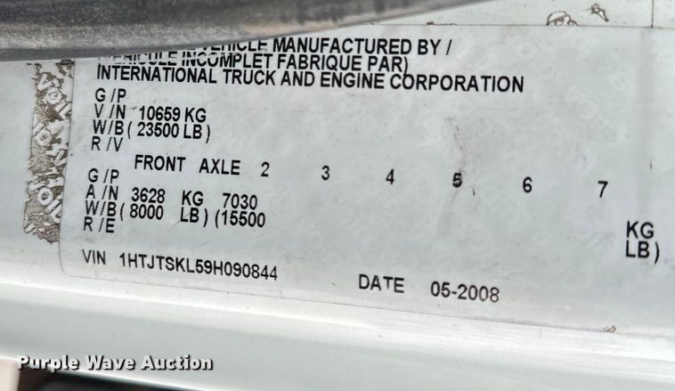image for item DQ6368 2009 International 4300 dump flatbed truck
