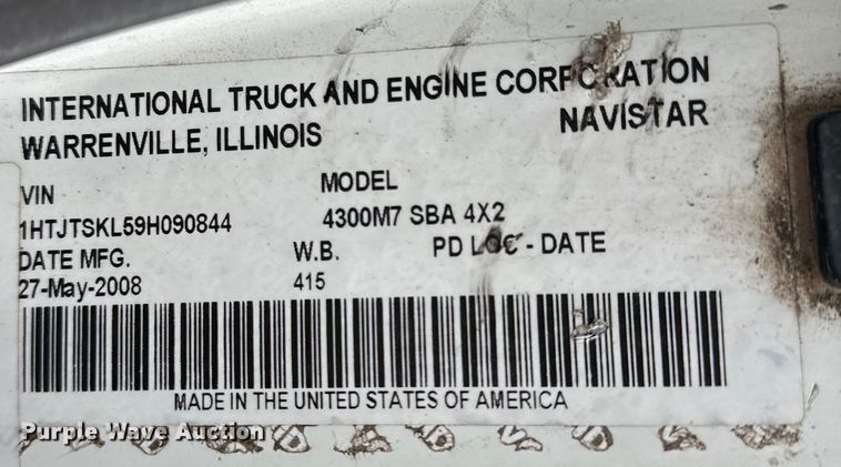 image for item DQ6368 2009 International 4300 dump flatbed truck