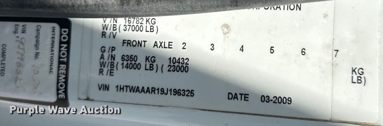 image for item DQ6391 2009 International  WorkStar 7300 dump truck