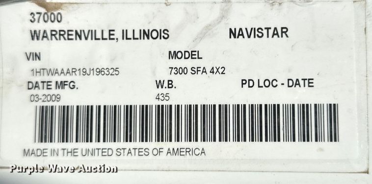 image for item DQ6391 2009 International  WorkStar 7300 dump truck