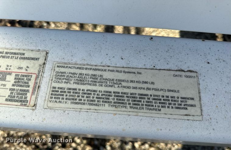 image for item EH6559 2011 RU2 Systems radar trailer