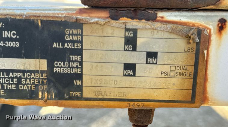 image for item EH6560 2010 K&K System radar trailer