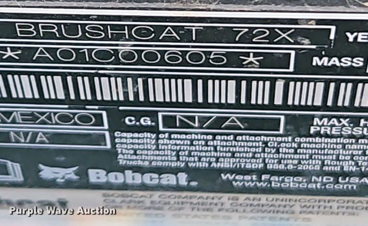 image for item EI3577 2010 Bobcat Brushcat 72X skid steer rotary mower