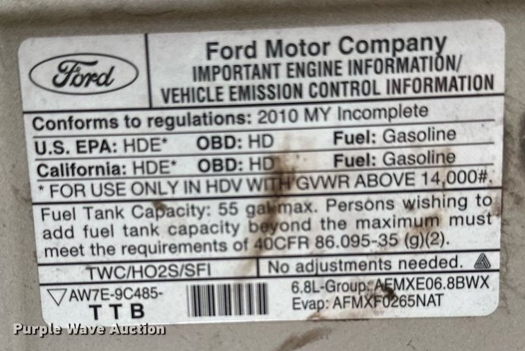 image for item EJ0288 2010 Ford E450 shuttle bus